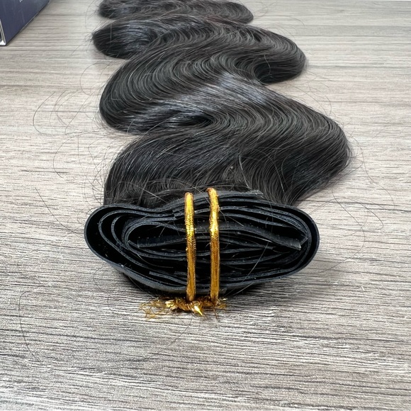 Natural Black Human Hair Body Wave 20 Inch Seamless Clip In Hair Extensions - Picture 4 of 11